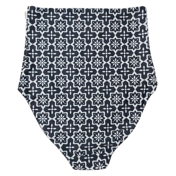 Baiia Two Piece Bikini Womens 12 White Navy One Shoulder Reversible High Waist - Picture 5 of 12